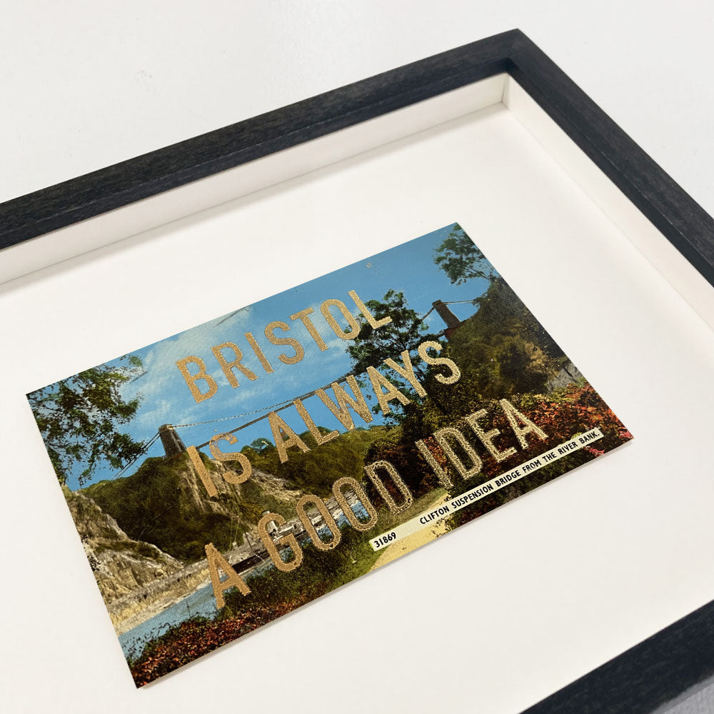 Dave Buonaguidi: Bristol Is Always A Good Idea – Clifton Suspension Bridge from the River Bank Postcard