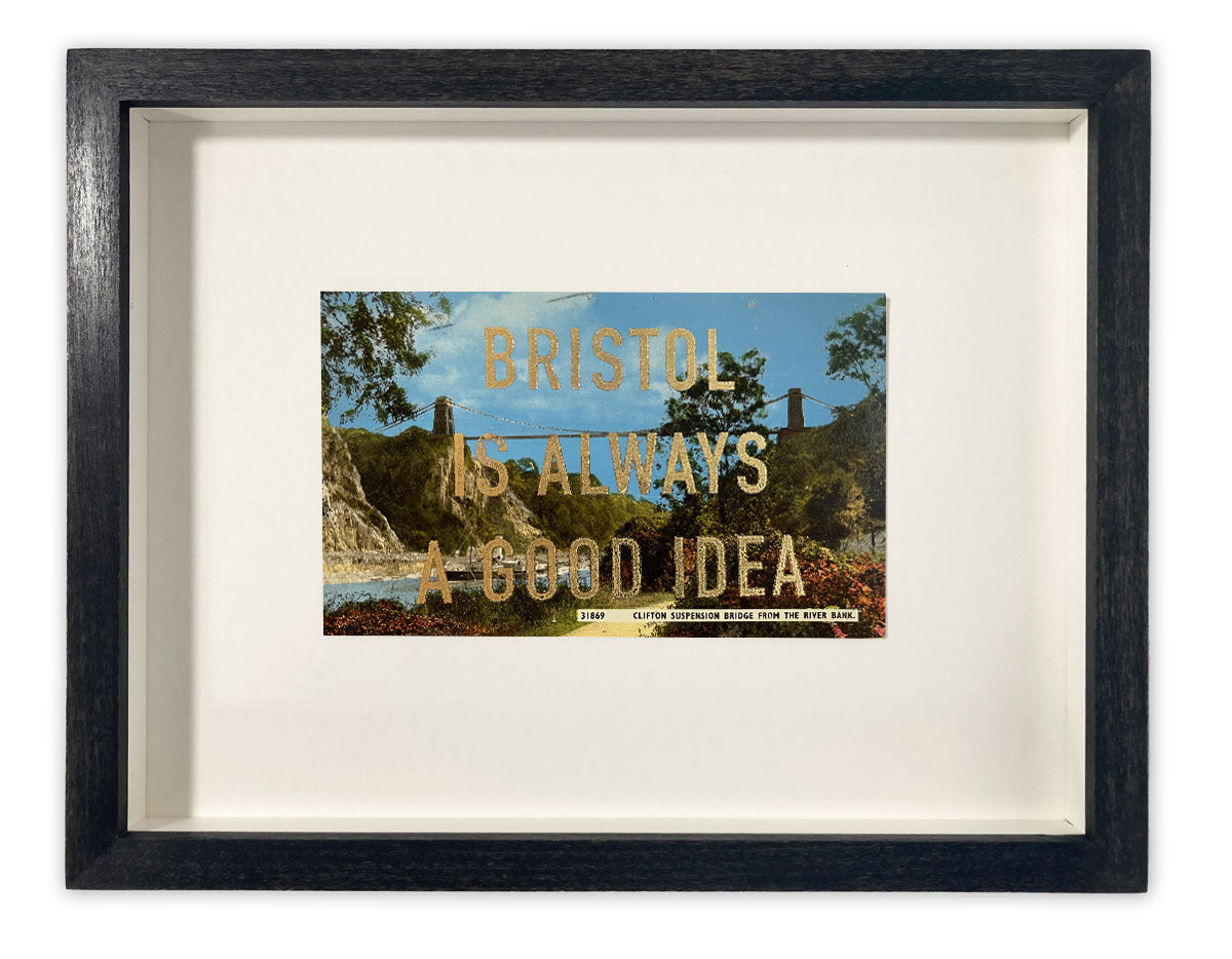 Dave Buonaguidi: Bristol Is Always A Good Idea – Clifton Suspension Bridge from the River Bank Postcard