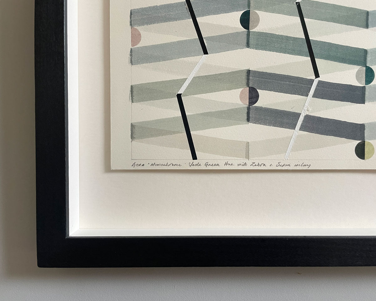 Julian Brown: GORA Zebra Monochrome Jade Green Hue