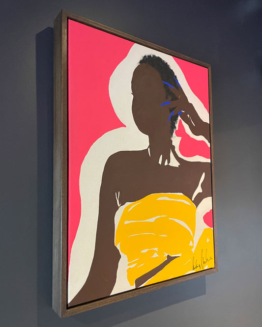 Mekia Machine: Queen in Quinacridone Magenta & Deep Yellow Framed