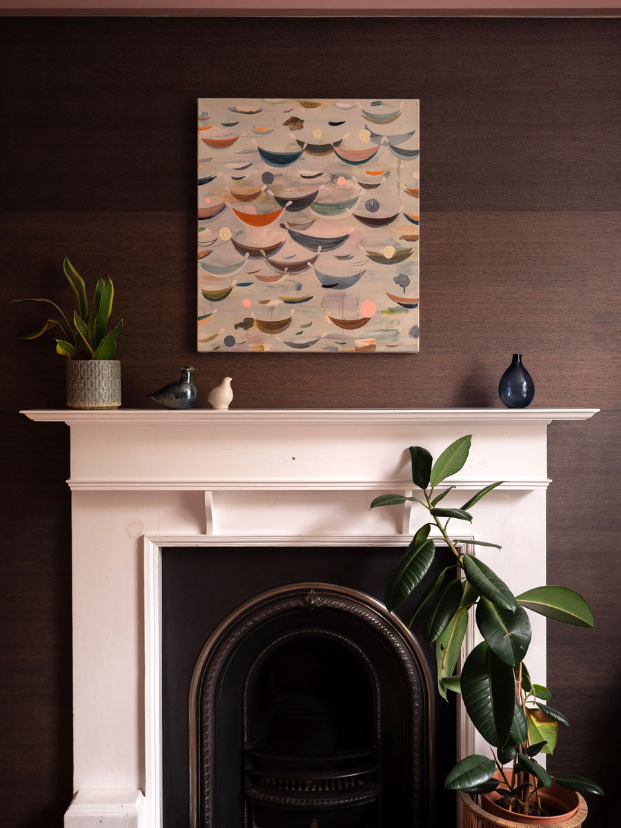 Julian Brown's painting 'Hinterland' in situ from our photoshoot with People and Spaces, Photography by Mackie Productions